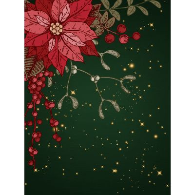 Free Holiday Card - Luxurious Poinsettia Design
