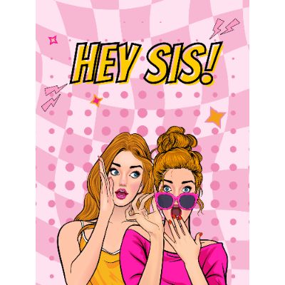 Free Sister's Day Card - Retro Pop Art Style!