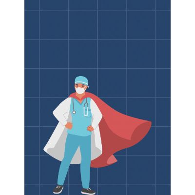 Free Nurses Day Card - Floral Superhero Design