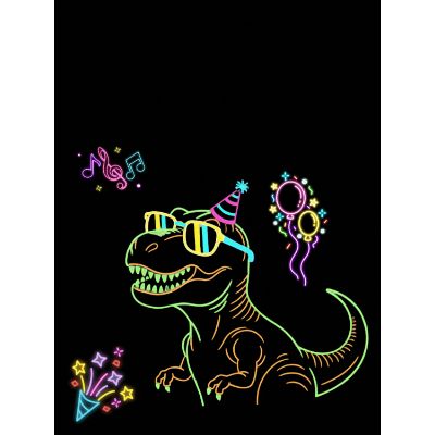 Free Dino Birthday Card - Neon Party Fun!