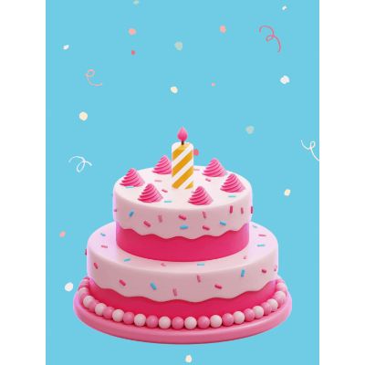 Free Birthday Card - Glass Cake Design!
