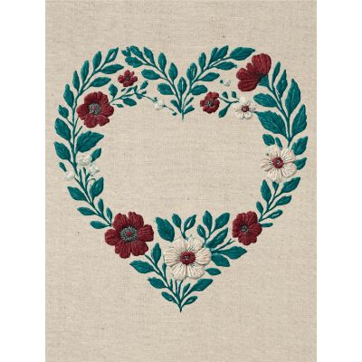 Free Anniversary Card - Embroidered Floral Love