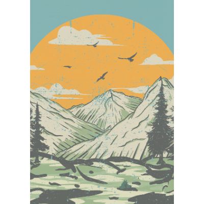 Free Employee Card - Retro Sunset Thanks Online