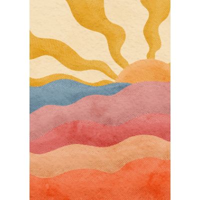 Free Retirement Card - Sunset Vector Design