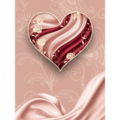Free Valentine's Card - Elegant Silk Heart Design