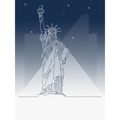 Free 4th July Card - Minimalist Liberty Design