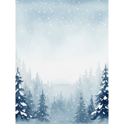 Free Winter Card - Snowfall Forest Scene