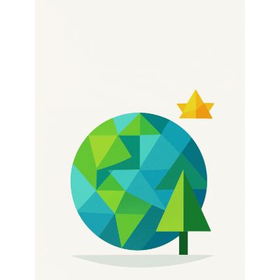Free Earth Day Card - Geometric & Minimal Design