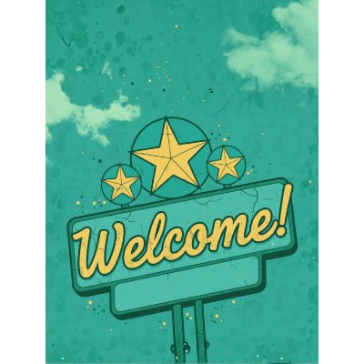 Free Welcome Card - Retro Style, Customize Online