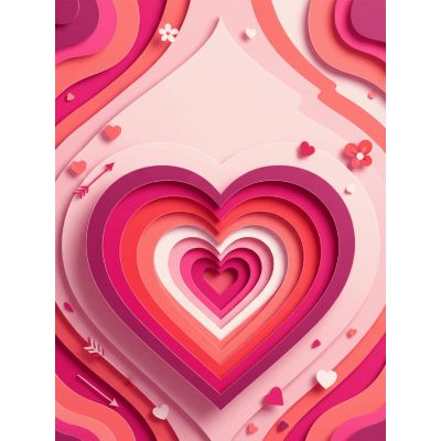 Free Valentine Card - 3D Papercut Heart