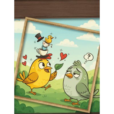 Free Love Card - Funny Birds in a Frame!