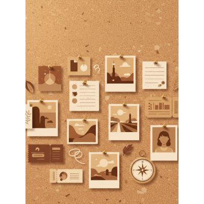 Free Welcome Back Card - Corkboard Collage Design