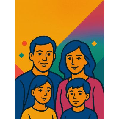 Free Family Day Card - Pop Art Portrait