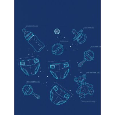 Free Baby Shower Card - Humorous Blueprint Design