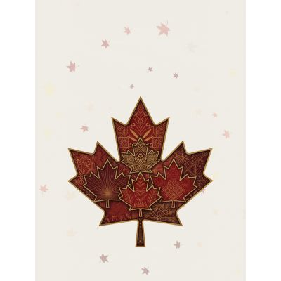 Free Canada Day Card - Maple Leaf Mosaic Design
