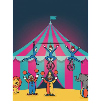 Free Welcome Back Card - Retro Circus Fun!