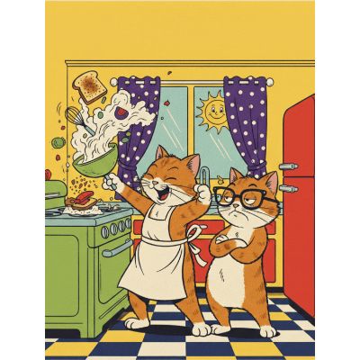 Free Kitsch Cat Card - Retro Fun!