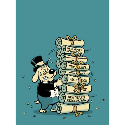 Free Funny New Year Card - Retro Resolutions!