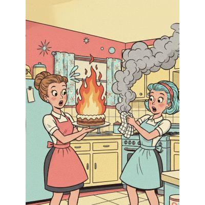 Free Sister's Day Card - Retro Fun!