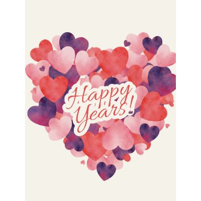 Free Anniversary Card - Handwritten Hearts Design
