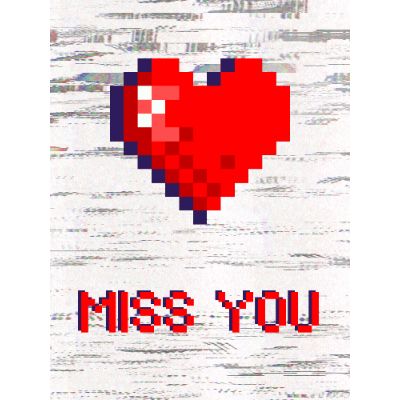 Free Miss You Card - Pixel Heart & Longing