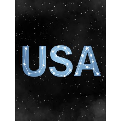 Free 4th July Card - Abstract USA Constellation Design