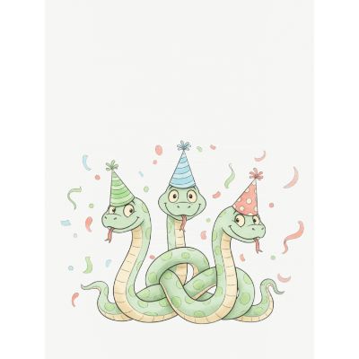 Free New Year Card - Cute Snakes Celebrate!