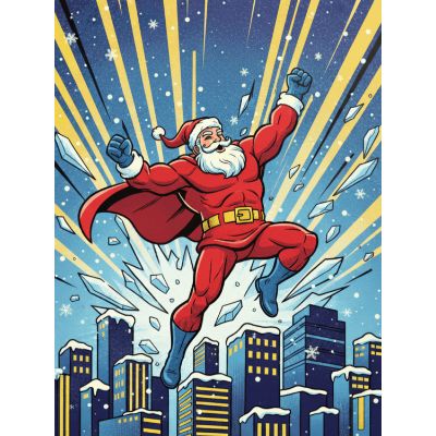 Free Holiday Card - Funny Superhero Santa!