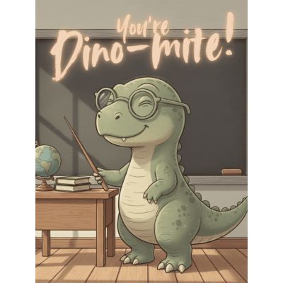 Free Teacher's Day Card - Dino-mite Thanks!