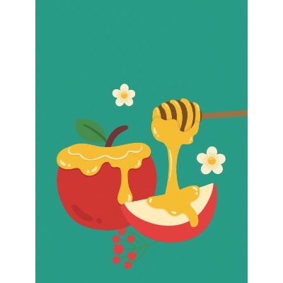 Free Rosh Hashanah Card - Apple & Honey Design!