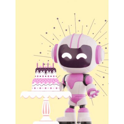Free Robot Birthday Card - Blast into Fun!