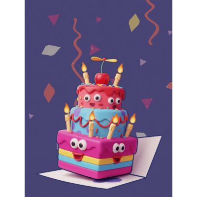 Free Birthday Card - Whimsical Cake Pop-Up!