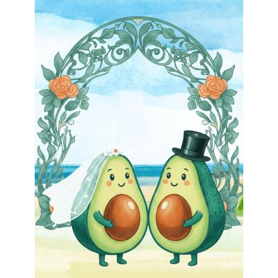 Free Wedding Card - Avocad-O Yeah! Customize Now