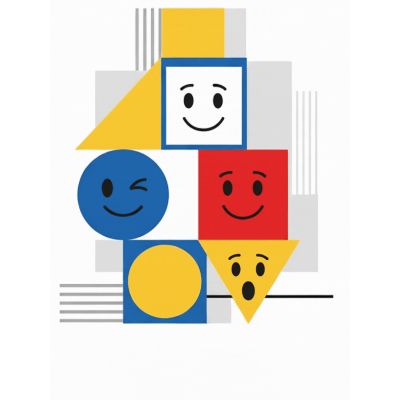 Free New Baby Card - Modern Bauhaus Design