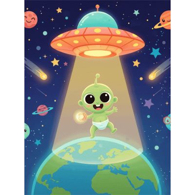 Free Funny New Baby Card - Out of This World!