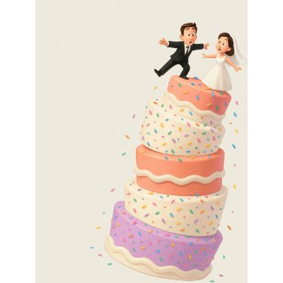 Free Wedding Card - Funny Cake Design