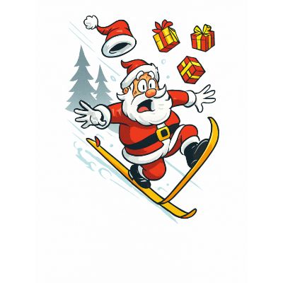 Free Christmas Card - Santa's Ski Mishap!