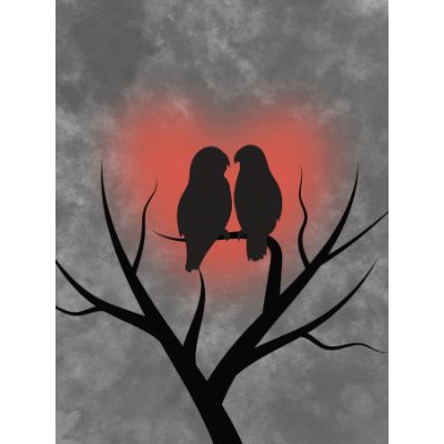 Free Anniversary Card - Romantic Lovebirds Design