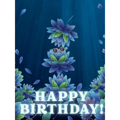 Free Birthday Card - Underwater Lotus Fun!