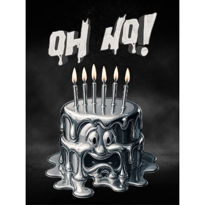 Free Funny Birthday Card - Melting Cake Mayhem!