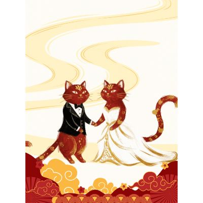 Free Wedding Card - Purr-fectly Hitched Online!