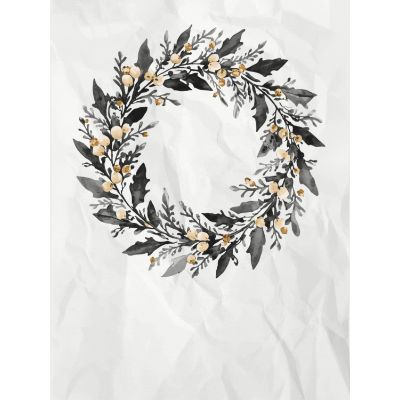 Free Christmas Card - Elegant Watercolor Wreath