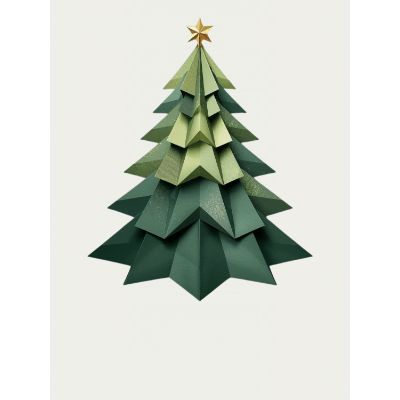 Free Christmas Card - Origami Tree - Send Online!