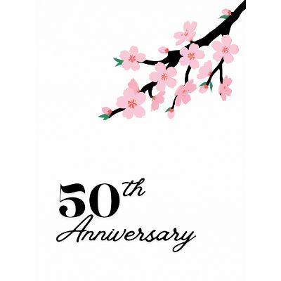 Free Anniversary Card - Japanese Cherry Blossom Design