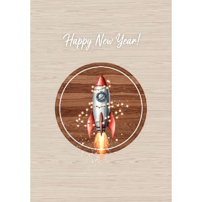 Free New Year Card - Rustic Rocket Celebration