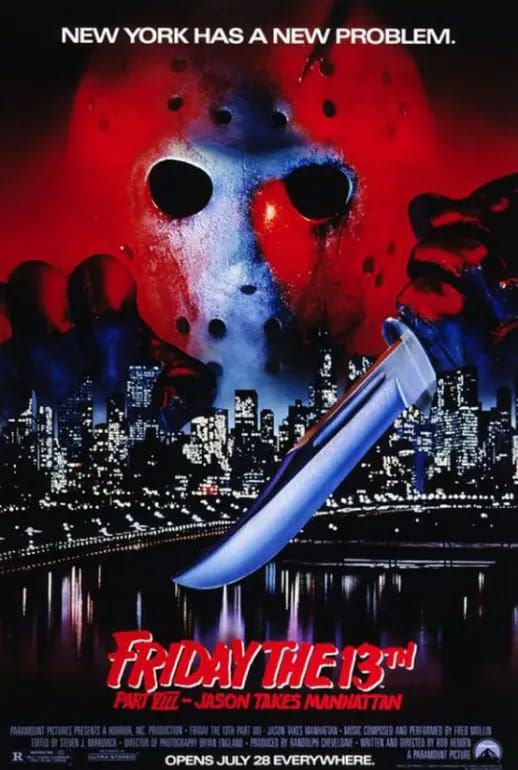 Naslovna slika horor filma Friday the 13th part VIII: Jason Takes Manhattan(1988)