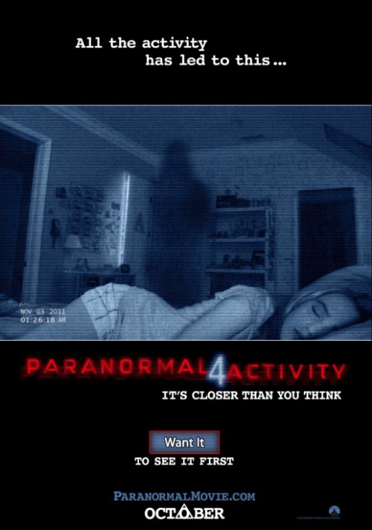Naslovna slika horor filma Paranormal Activity 4(2012)