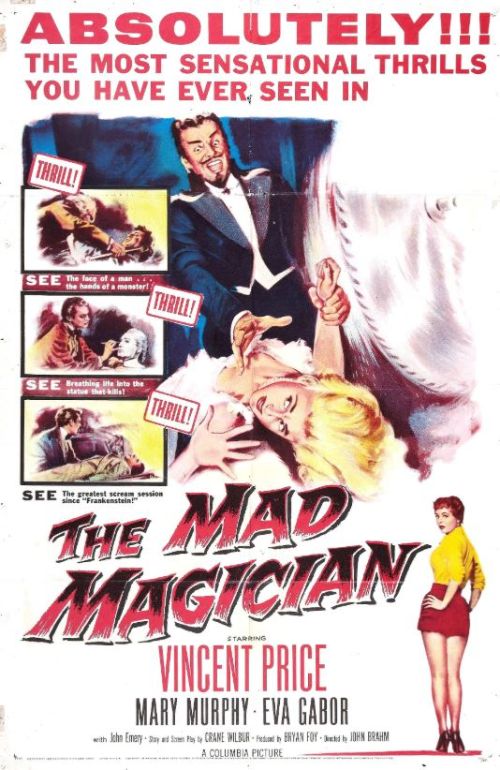 Naslovna slika horor filma The Mad Magician(1954)