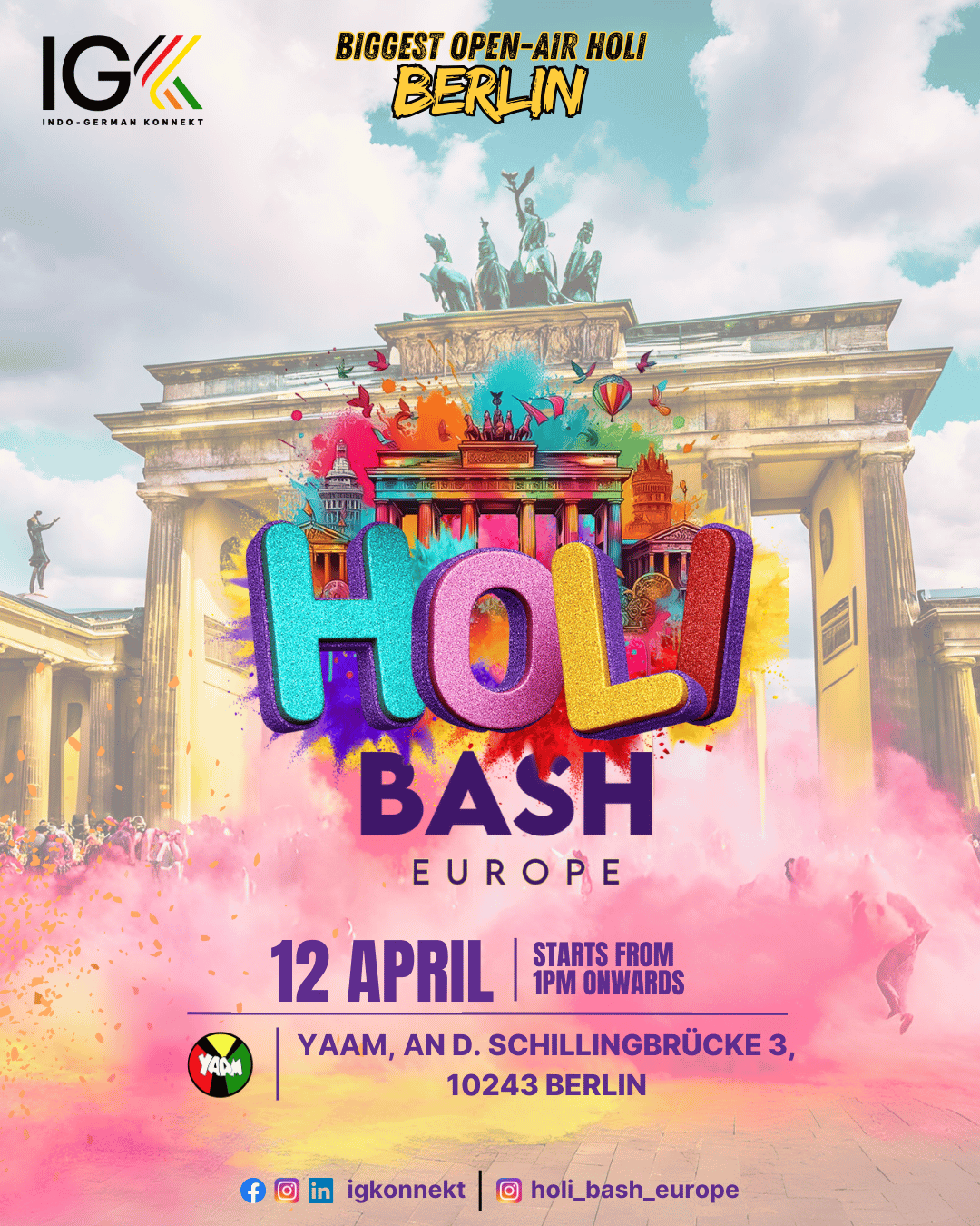 Open-Air Holi in Berlin - Festival of Colors | Food Stalls | Bollywood Music