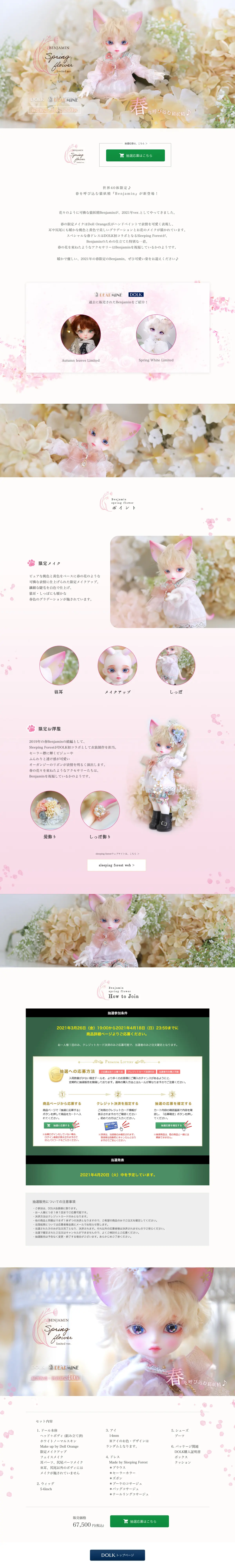 キャプチャ画面 会社名:株式会社ボーダレスプロジェクト名:BENJAMINSpringFlowerLimited 画面名:A デバイス名:PC